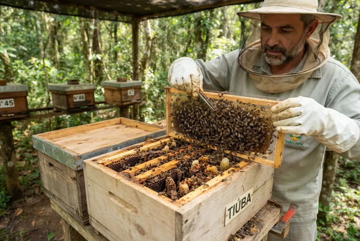 Como criar abelha tiúba em caixa racional 