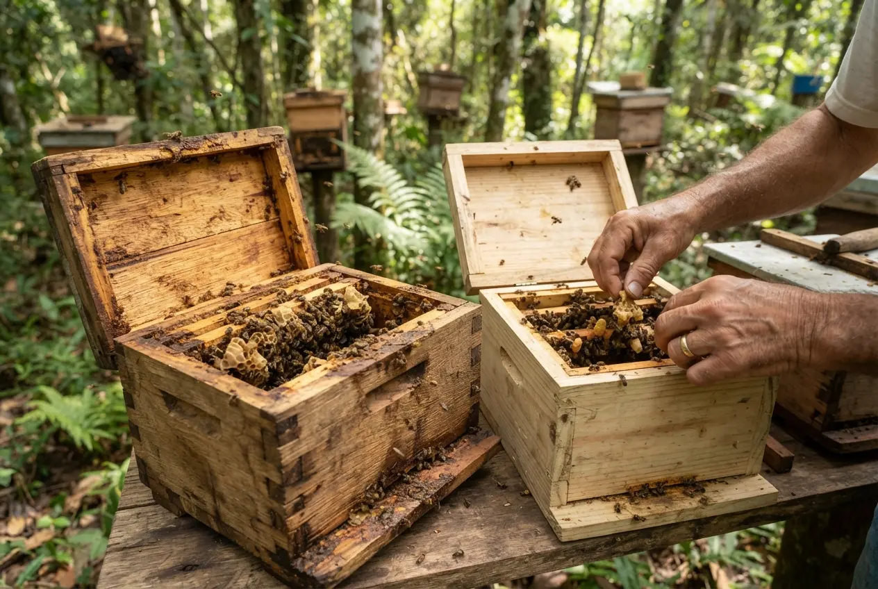 Qual a melhor madeira para caixa de abelha sem ferrão 