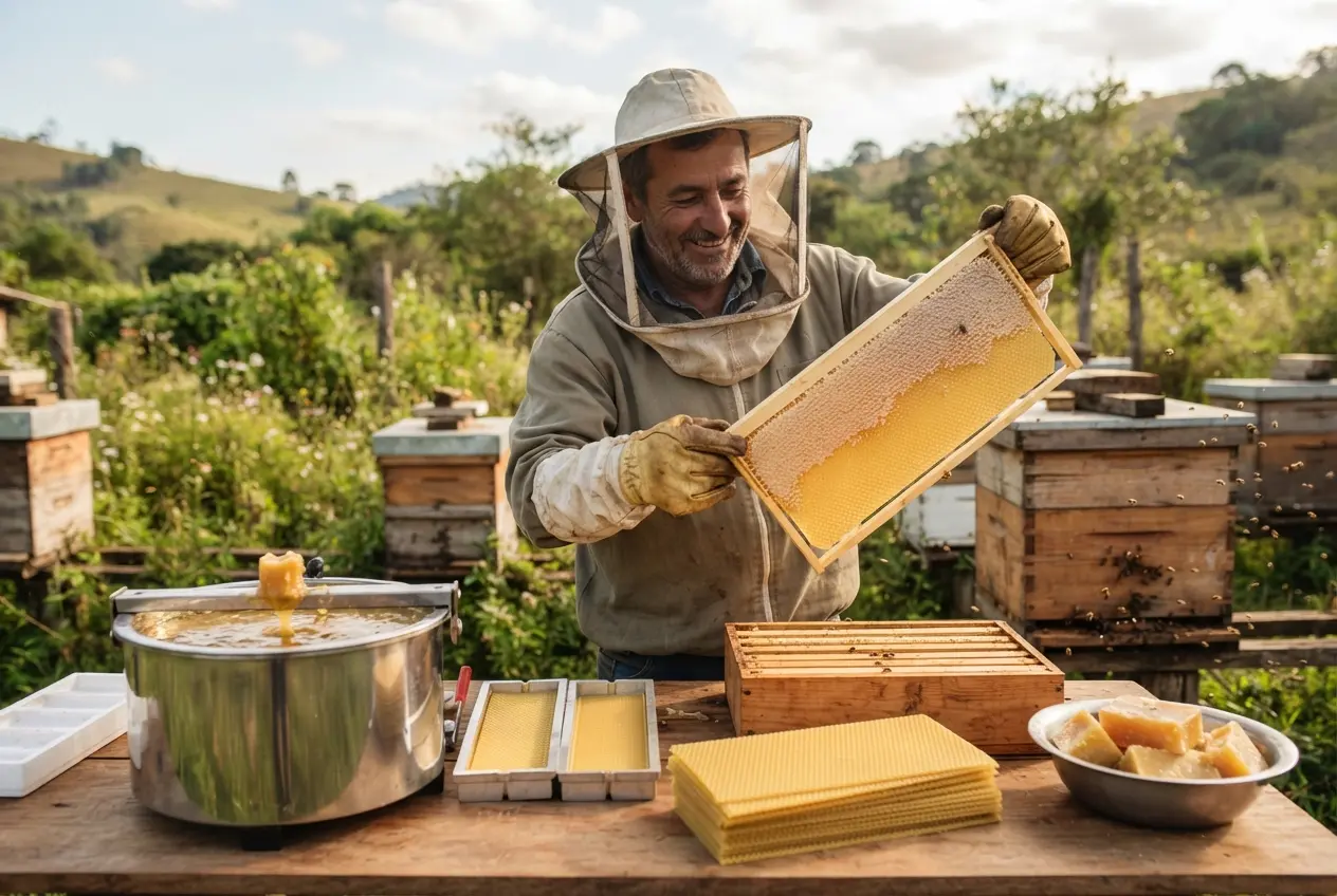 Vantagens de produzir a própria cera no apiário 