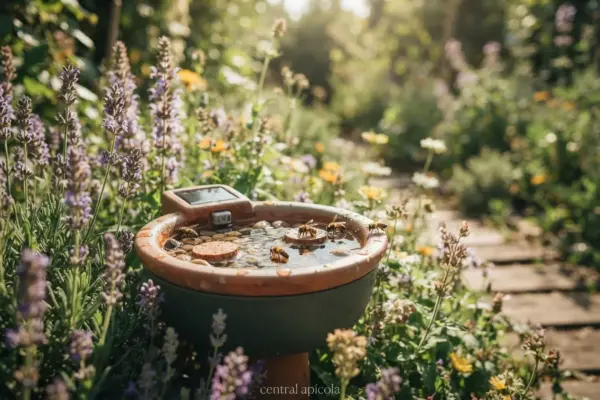 Bebedouro inteligente para abelhas ganha força no jardim em 2026