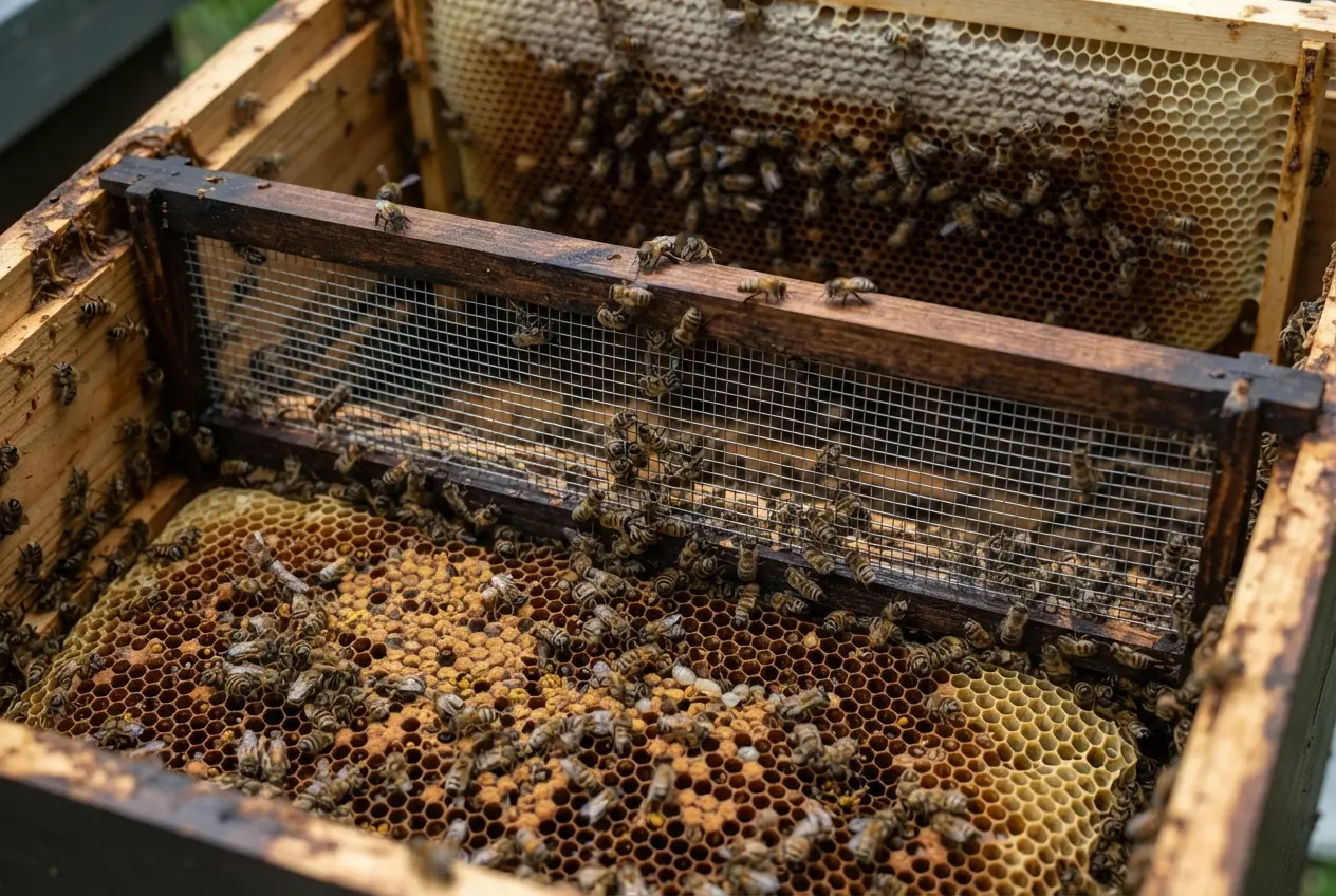 Como a tela funciona na colmeia para que serve a tela excluidora de rainha